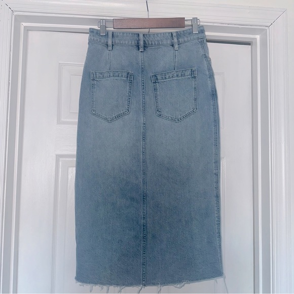 We The Free Wilshire Midi Denim Skirt 29 Blue - Picture 7 of 9